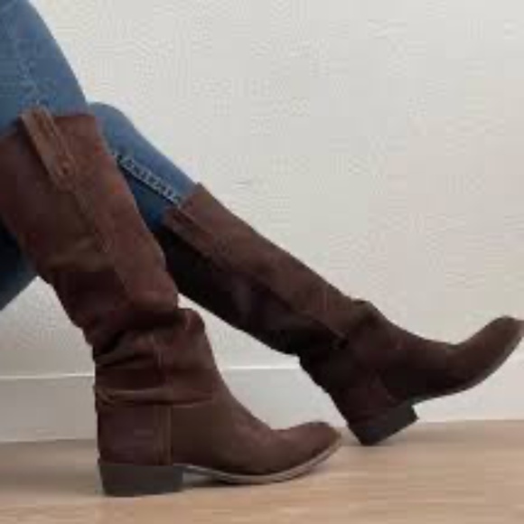 Frye Shoes - Frye Women’s Size 6.5 Bari Boots- Tall Slouchy Brown Suede Leather